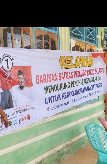 Posko Relawan Barisan Satgas Pemuda Barat Selatan Wilayah Aceh Singkil. (Foto: SBN/Khalikul) 